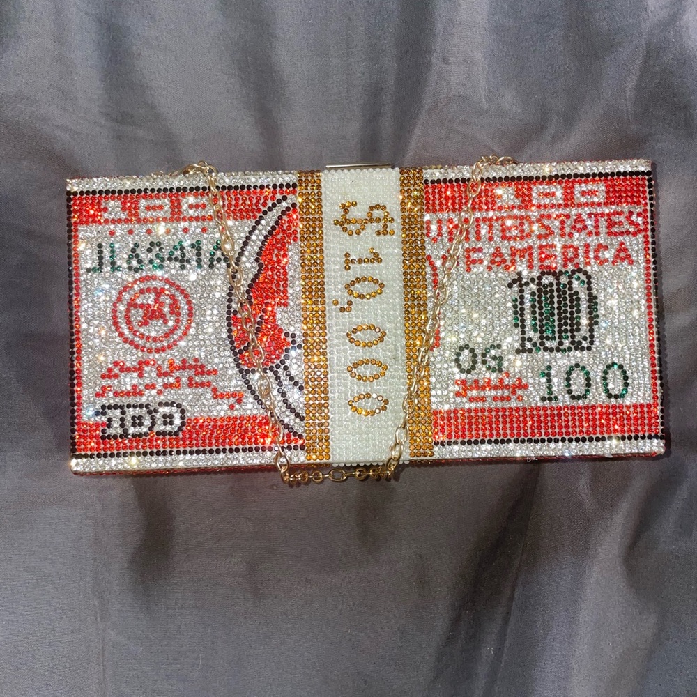 Cute Red Rhinestone Money Bag